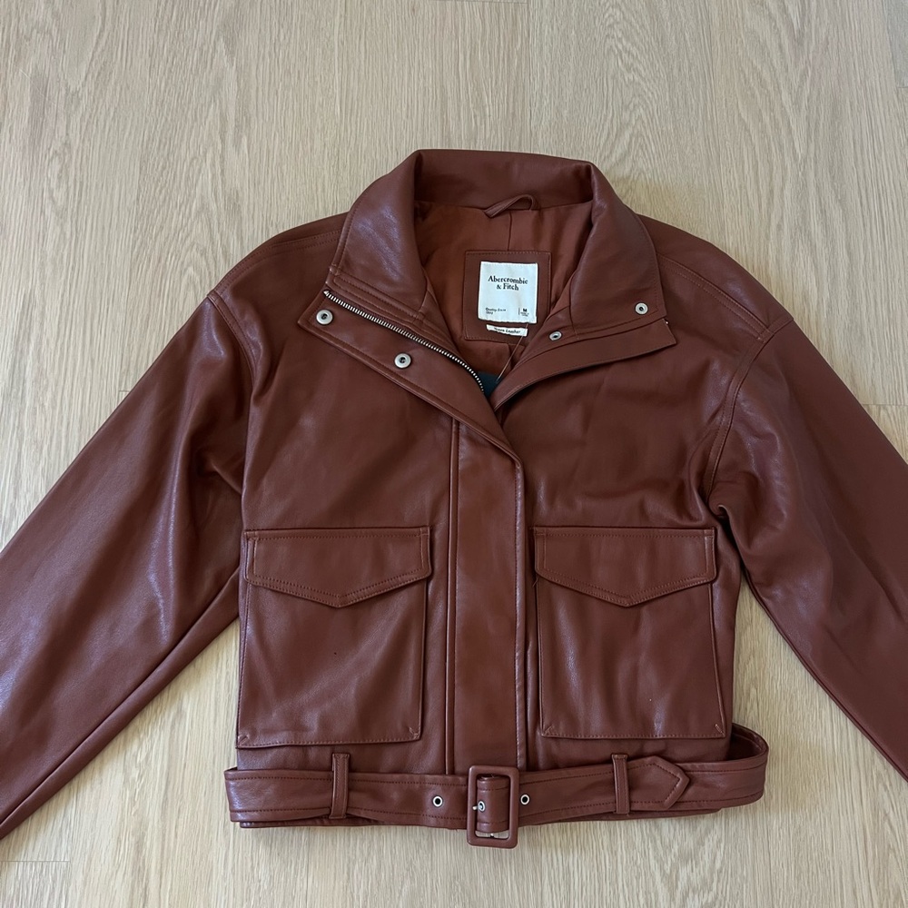 Abercrombie & Fitch Chestnut Leather Jacket